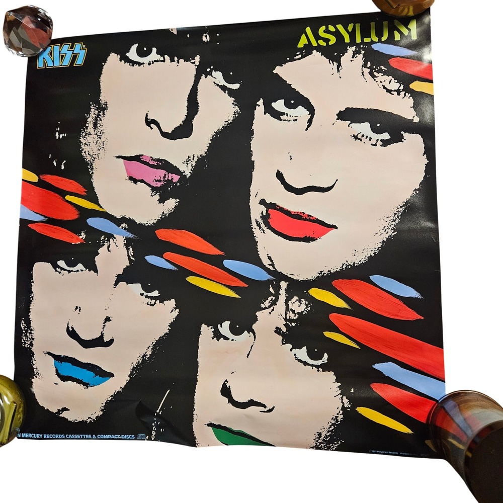 KISS Asylum Vintage 1985 Promo Album Record Store Poster 24x24 PolyGram Records